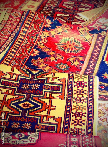 wool carpets made by hand in the Middle East