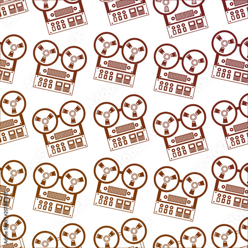 old video camera retro style pattern vector illustration design