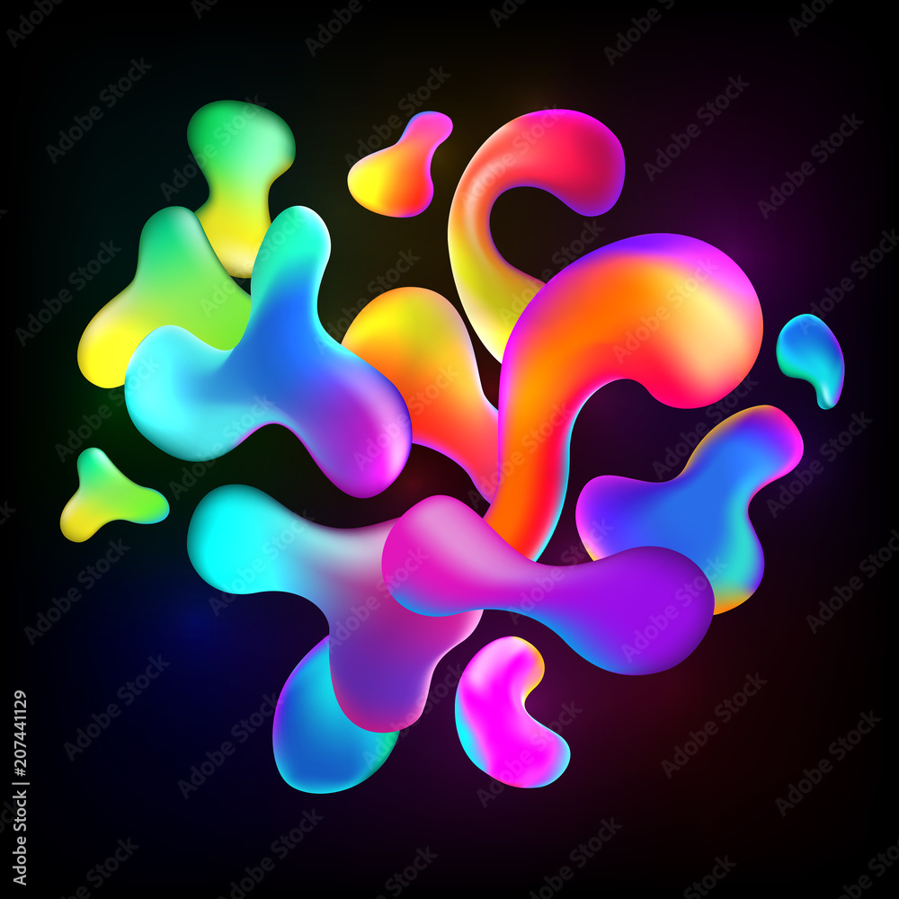 Colorful shapes. Liquid multi-colored bubbles. Abstract background. Lava  lamp pattern. Vector illustration. Stock Vector | Adobe Stock