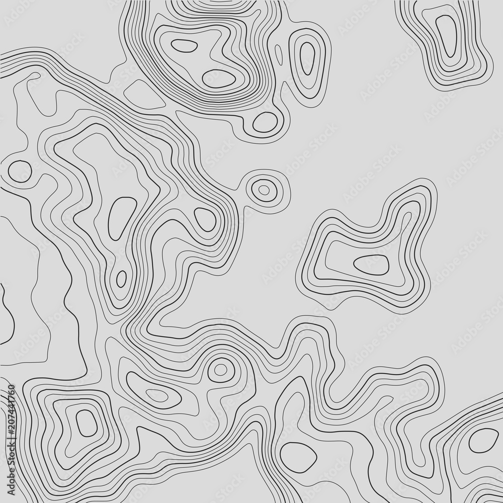 Obraz premium Topographic map. Topographical background. Linear graphics. Vector illustration.