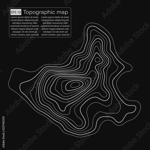Topographic map. Topographical background. Linear graphics. Vector illustration.