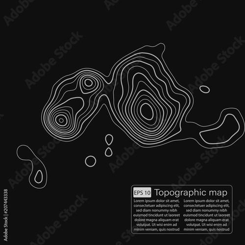 Topographic map. Topographical background. Linear graphics. Vector illustration.