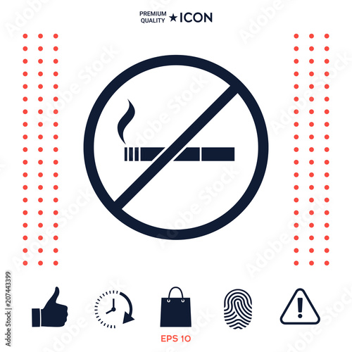 No smoking, smoking ban icon. Cigarette - prohibiting sign