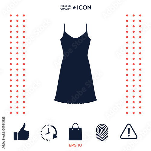 Sundress, Evening dress, combination or nightie, the silhouette. Menu item in the web design