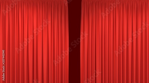 Red stage curtains