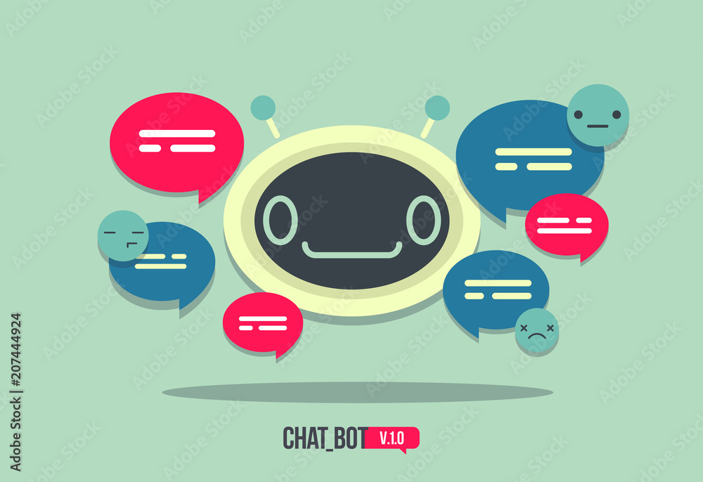 Cute chat bot cartoon conversation robot Vector Image
