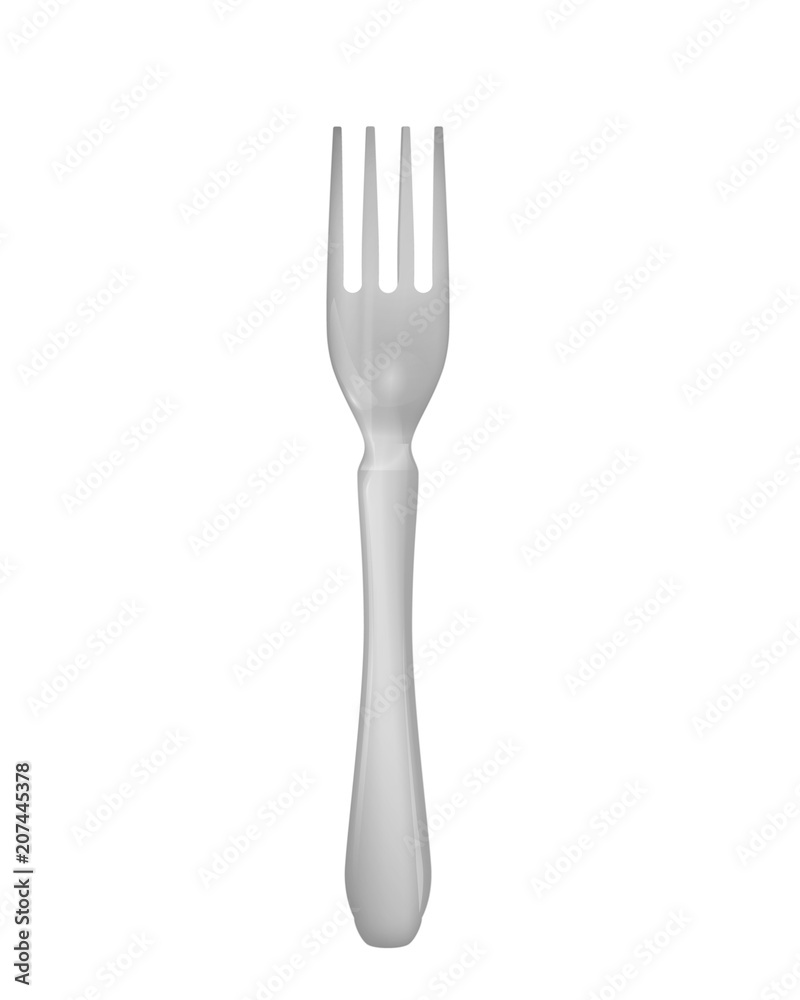Metal fork, isolated on white background. Vector illustration. Metal fork, isolated on white background. Vector illustration.