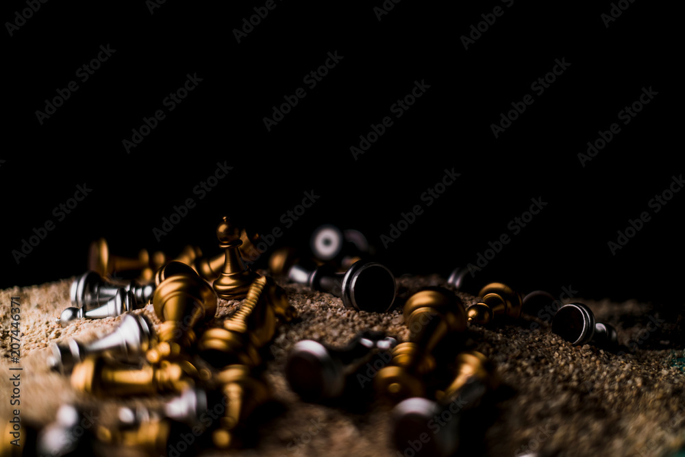 chess figure board game dramatic ideas with sand and white background chess figure board game dramatic ideas with sand and white background