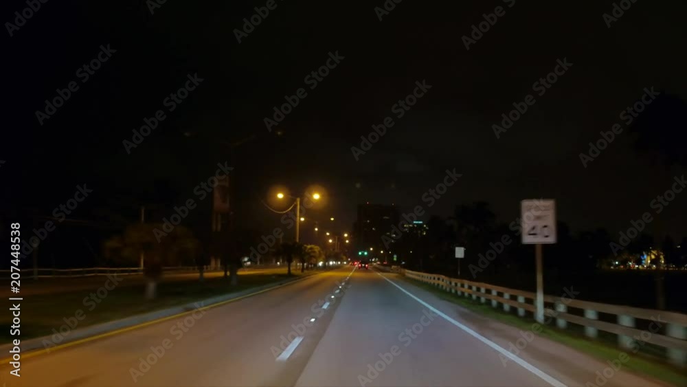Night drive Haulover Park Miami Collins Avenue 1080p Night drive Haulover Park Miami Collins Avenue 1080p