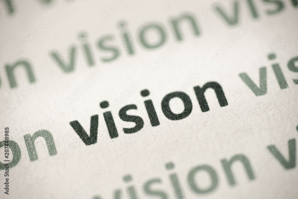 word vision printed on paper macro word vision printed on paper macro