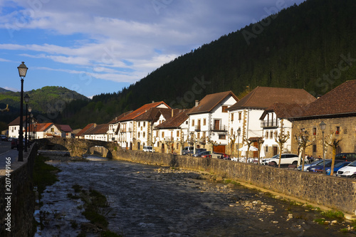 Otsagabia, Navarra - May 8 : Municipality of Otsagabia, located in the Pyrenees of Navarre on May 8, 2018 photo
