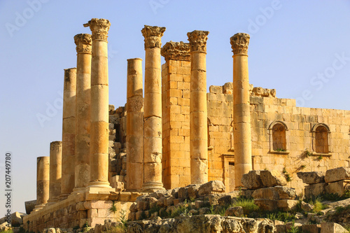 Temple of Zeus in the Ancient Roman city of Gerasa, modern Jerash, Jordan