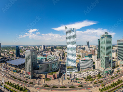Modern Skyline of Warsaw in Poland