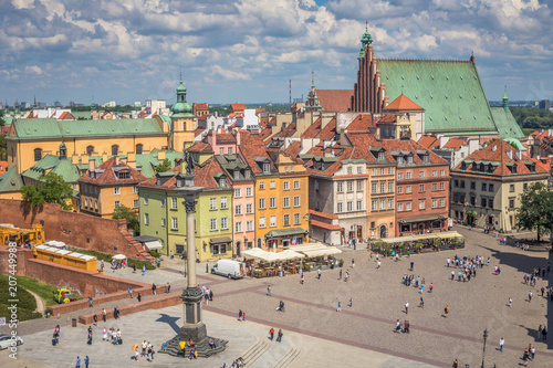 The Old town square of Warsaw in Poland