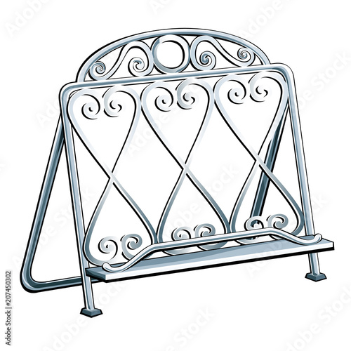Vintage wrought iron bookends isolated on a white background. Vector illustration.