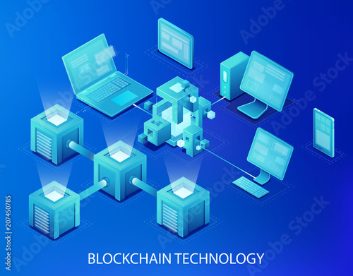 Blockchain technology vector illustration