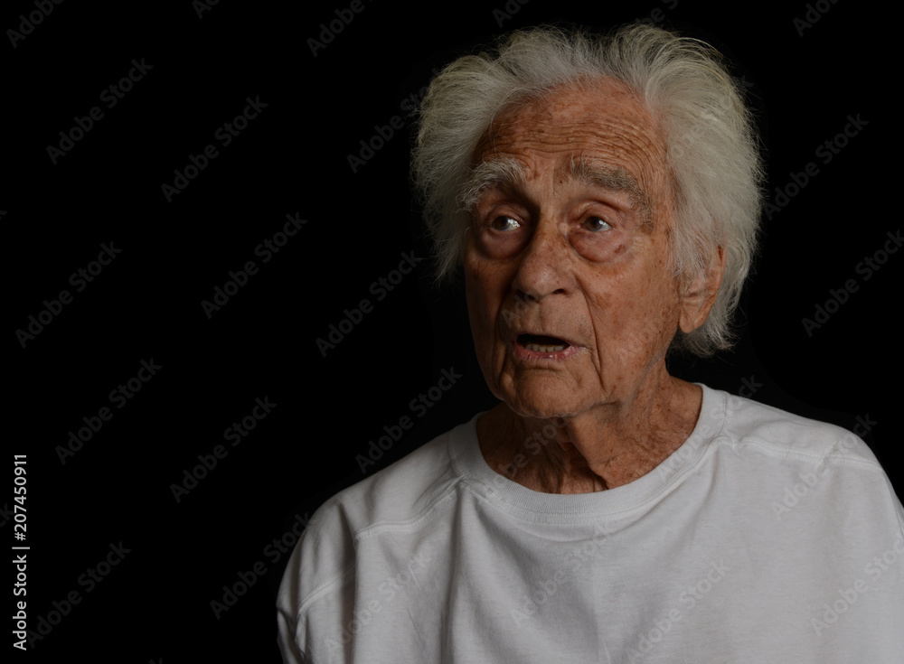 A handsome Senior man On Black