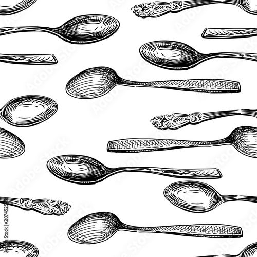 Pattern of the drawn teaspoons