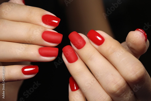 Canvas Print beautiful red nails
