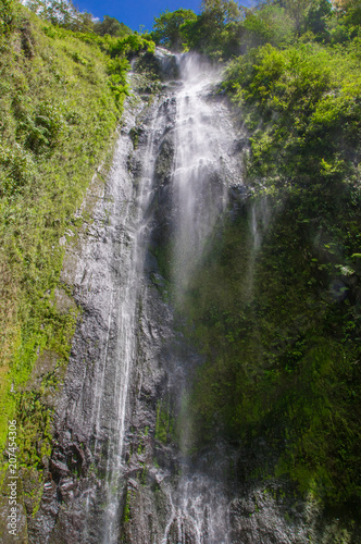 Beautiful outdoor view of San Ramon Waterfalls on Ometepe Island during a gorgeous sunny day in Managua