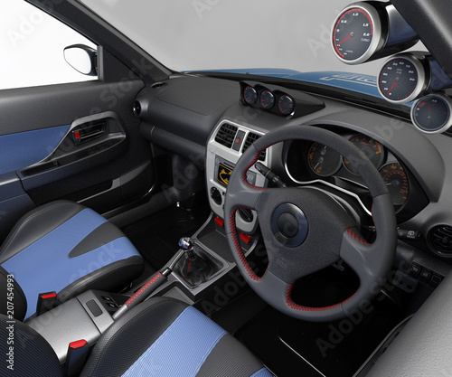 Salon sports car. Class sedan. 3D illustration. © Oleg
