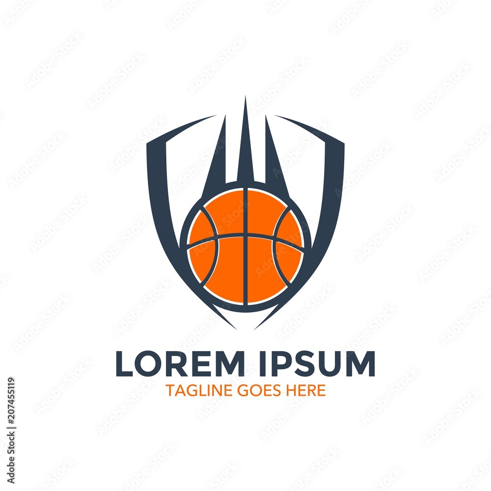 basket ball badge logo vector illustration design
