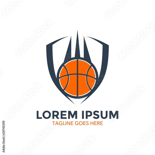 basket ball badge logo vector illustration design