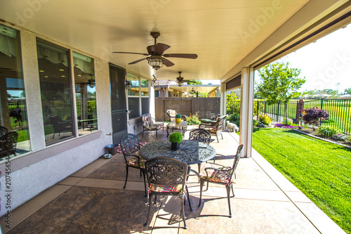 Modern Home Rear Yard Patio