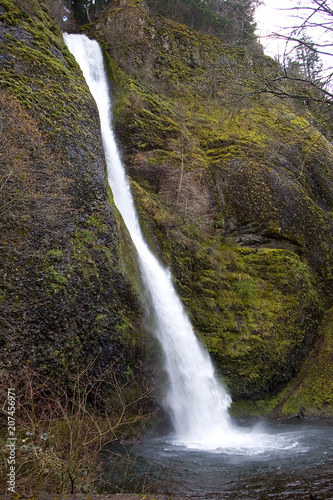 Vertical Photo of Horsetail Falls near Multnomah Oregon