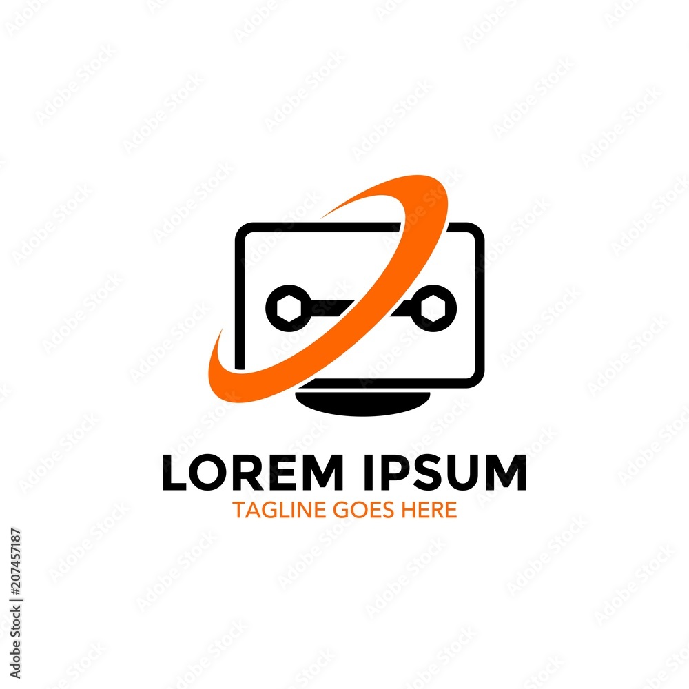 computer and repair service logo vector illustration design computer and repair service logo vector illustration design