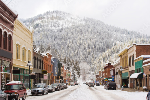Winter in Downtown Wallace Idaho photo