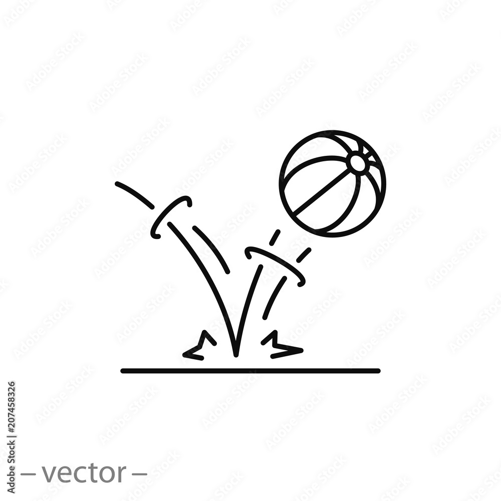 bounce ball icon, line sign - vector illustration eps10 Stock Vector |  Adobe Stock