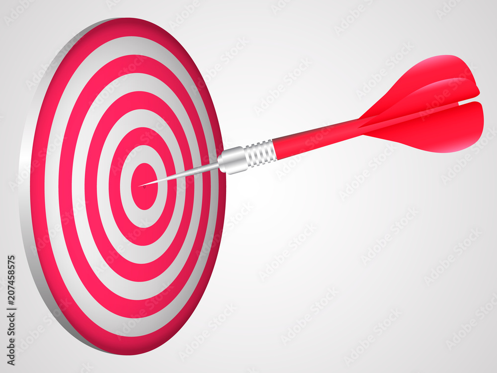 Red darts. Target concept. Vector illustration.