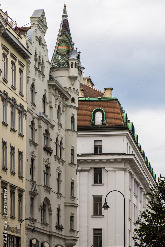 A fairly typical street in Vienna, showing it's architecture.