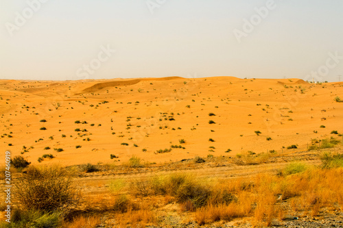 Nature and landscapes of desert. Middle East desert in Al Dhaid, Al Manama, Fujairah, UAE photo