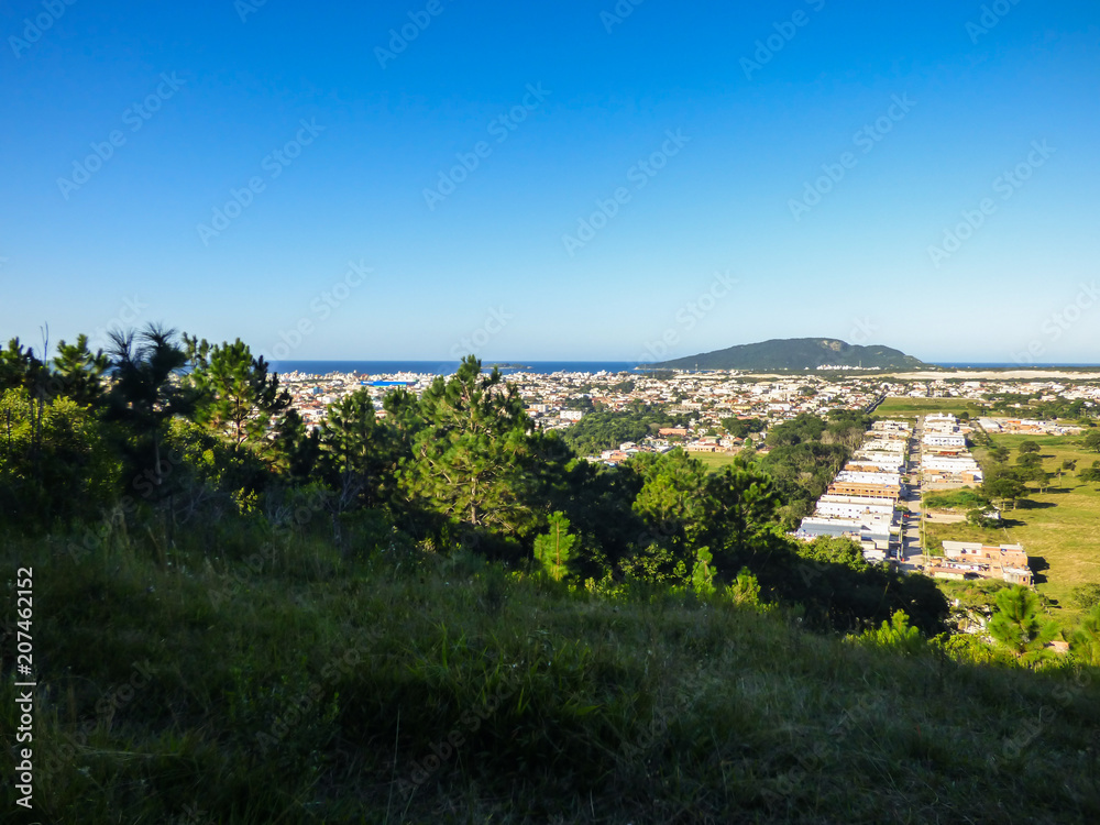 A view of Ingleses do Rio Vermelho district from above - Atlantic ocean in the background (Florianopolis, Brazil)