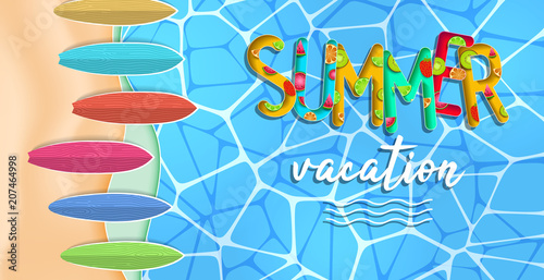 Summer vacation background vector. Summer holidays and beach holidays.