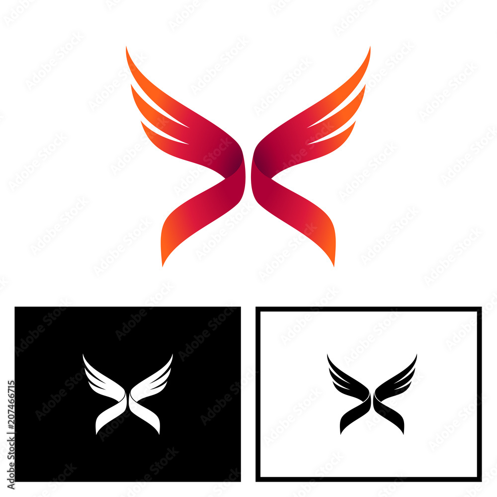 Wing Letter x Logo Stock Vector | Adobe Stock