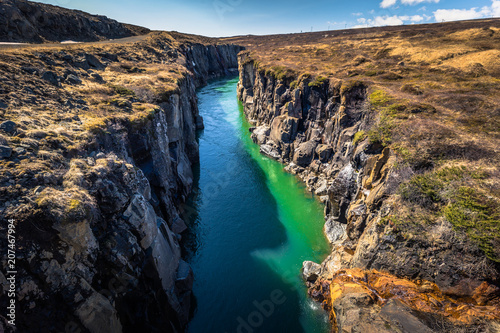 Icelandic wilderness - May 06, 2018: Fjord in the wilderness of Iceland