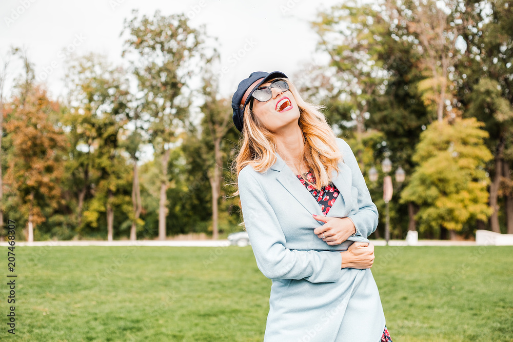 Pretty model posing in a casual wear outdoor Pretty model posing in a casual wear outdoor