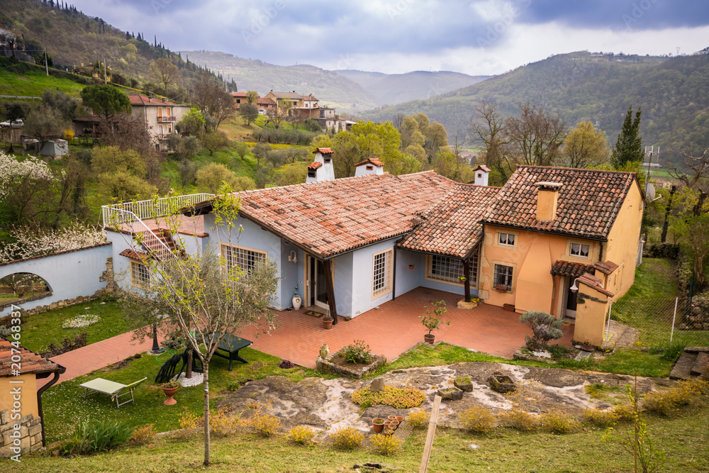 Typical house in the Italian hills.