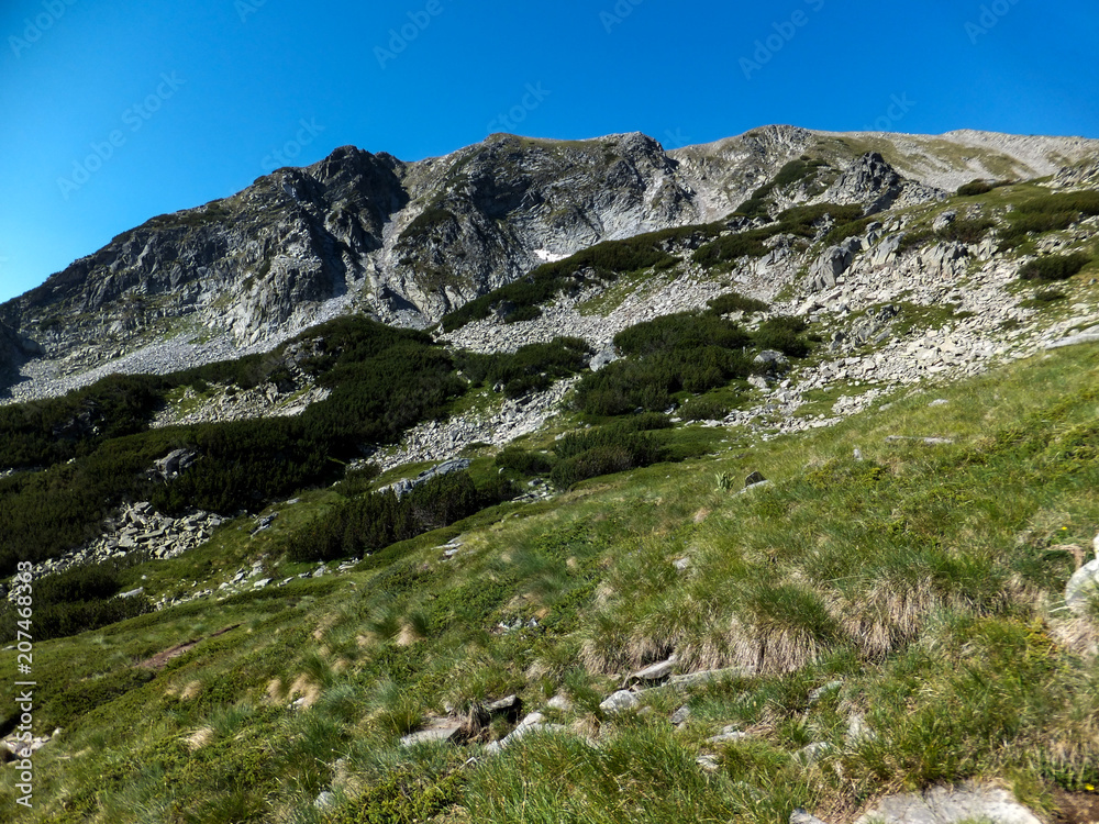 Amazing Landscape from Route to climbing a Vihren peak, Pirin Mountain, Bulgaria