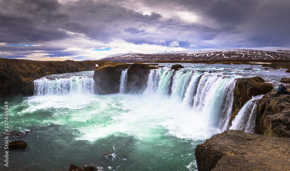 Godafoss - May 07, 2018: Godafoss waterfall, Iceland Godafoss - May 07, 2018: Godafoss waterfall, Iceland