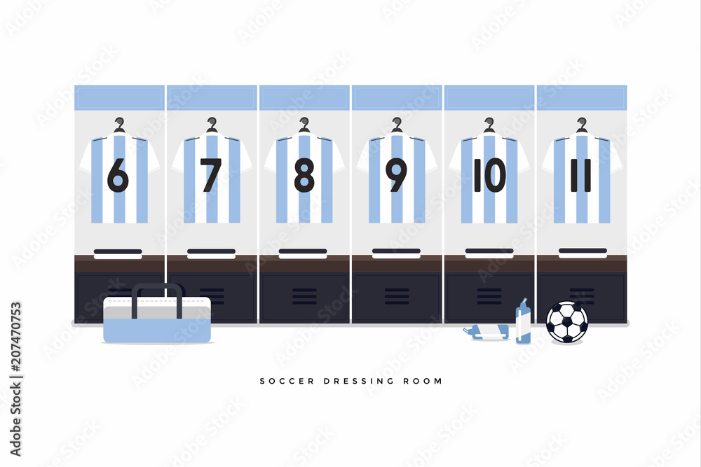 Obraz premium Argentina Football or soccer team dressing room.