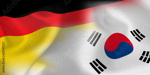 ドイツ　韓国　 国旗　サッカー 