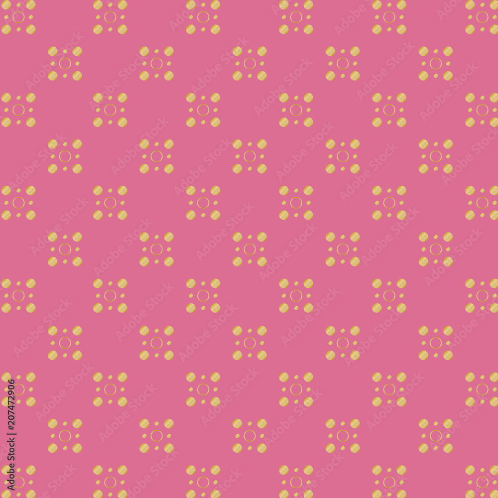 Gold abstract Circle on pink Background Gold abstract Circle on pink Background