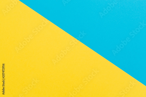 Blue and yellow texture background. Flat lay. Top view