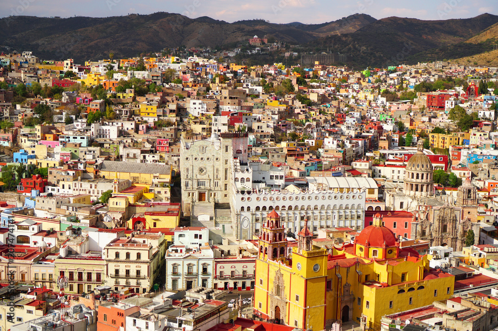 Guanajuato Mexico skyline view during the day