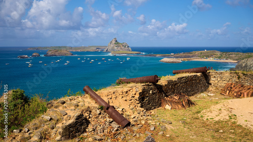 Islands of Santo Antonio, Rasa, Sela Gineta and Rata seen from the Fortress of Nossa Senhora dos Remedios, Fernando de Noronha, Pernambuco Brazil