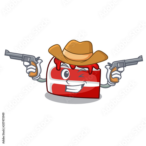 Cowboy red velvet character cartoon